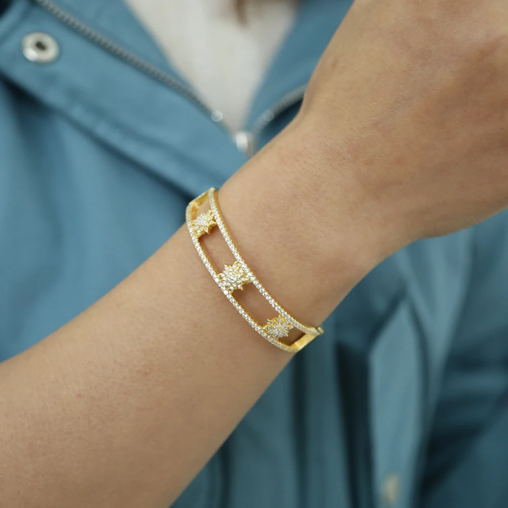 2021 весна тонкий новые браслеты & для женщин модные золотые цветов с дырочками