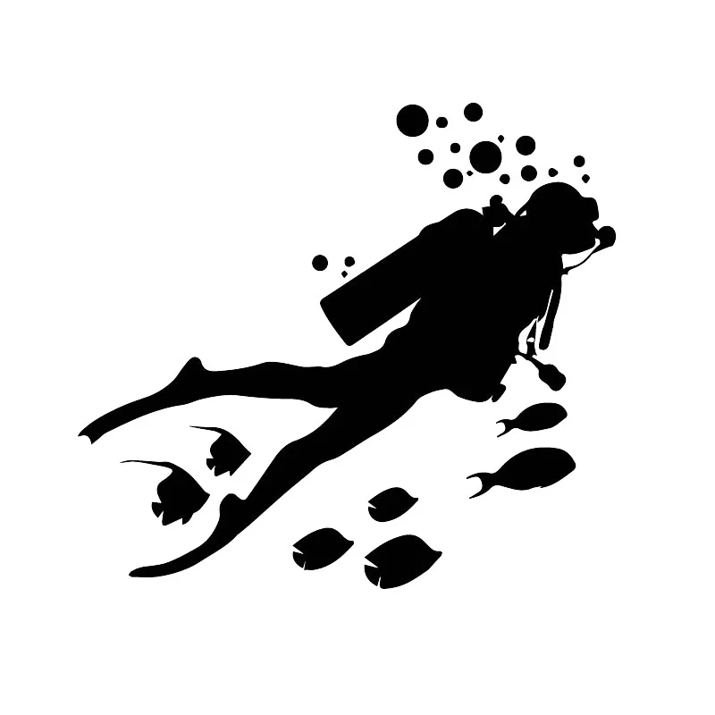 

18*16cm Funny ocean diver Car Sticker Motorcycle Bumper Trunk Laptop Window Decals Vinyl Car Styling Decoration