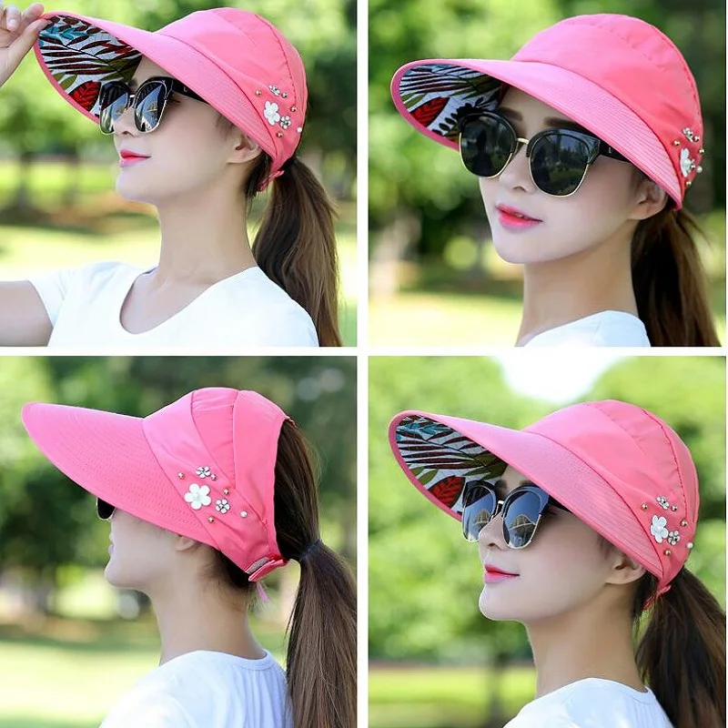 Для защиты от солнца для женщин Козырьки Шляпы рыбалки пляжная шляпа УФ-защита