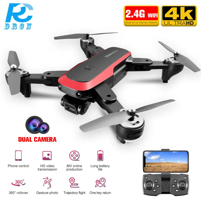 

RC Professional Drone 4K Dual Camera 360° Rollover Trajectory Flight WIFI 20mins Optical Flow Positioning Quadcopter Dron S8000