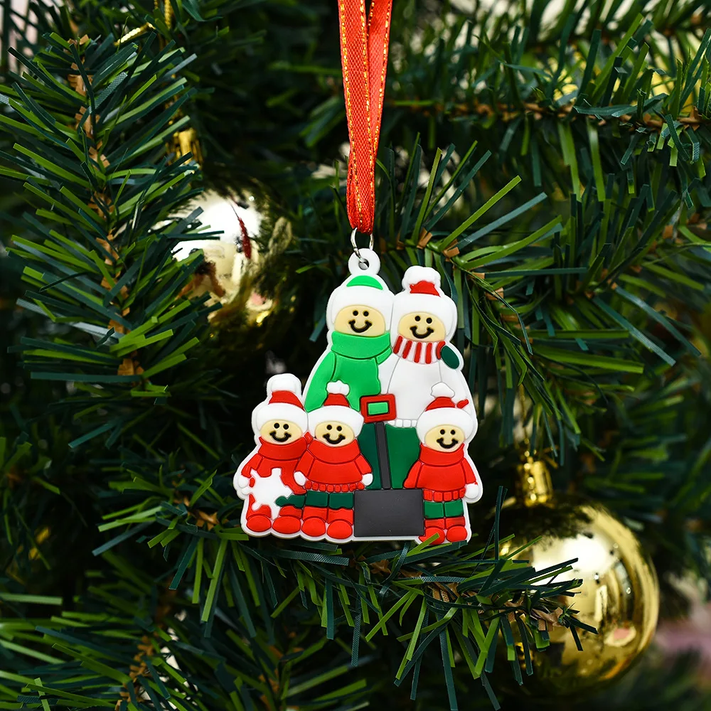 2021 Рождественская елочная подвеска Family DIY Name Улыбающийся Санта на санях Оптовые поставки с доставкой.