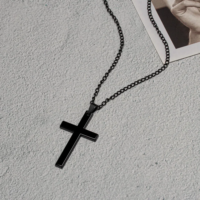 Vintage Gothic Pendant Cross Necklace Cool Street Style Necklace Men's Women Unusual Necklace Necklace Punk Jewelry cool ivory style cattle bone pendant necklace coffee white pair
