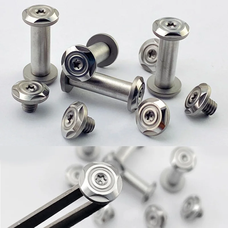 

2pieces Plum Blossom Head M4 Screw 416 Stainless Steel Knife Handle Screw DIY Parts Modified Knife Embryo Making Accessories