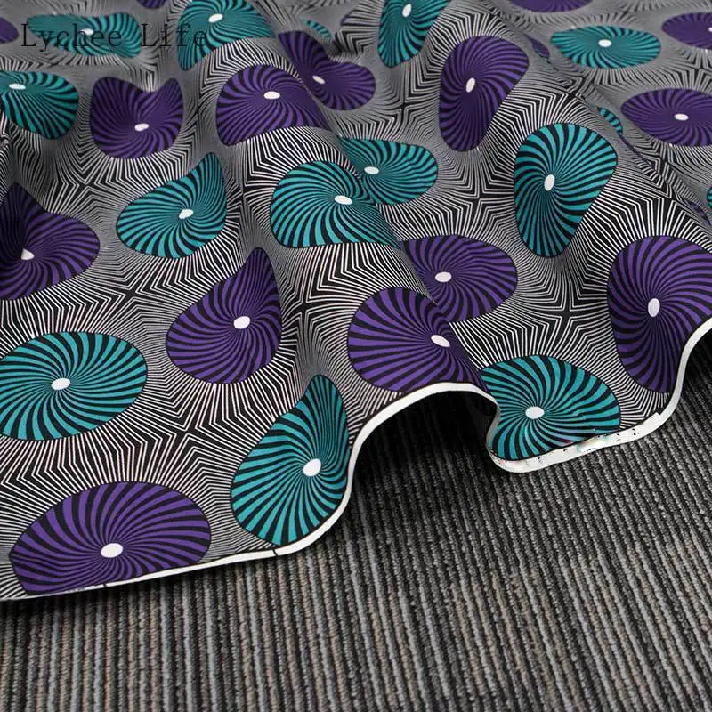 Lychee Life 1 ярд африканская Анкара принты полиэфирная ткань высокое качество