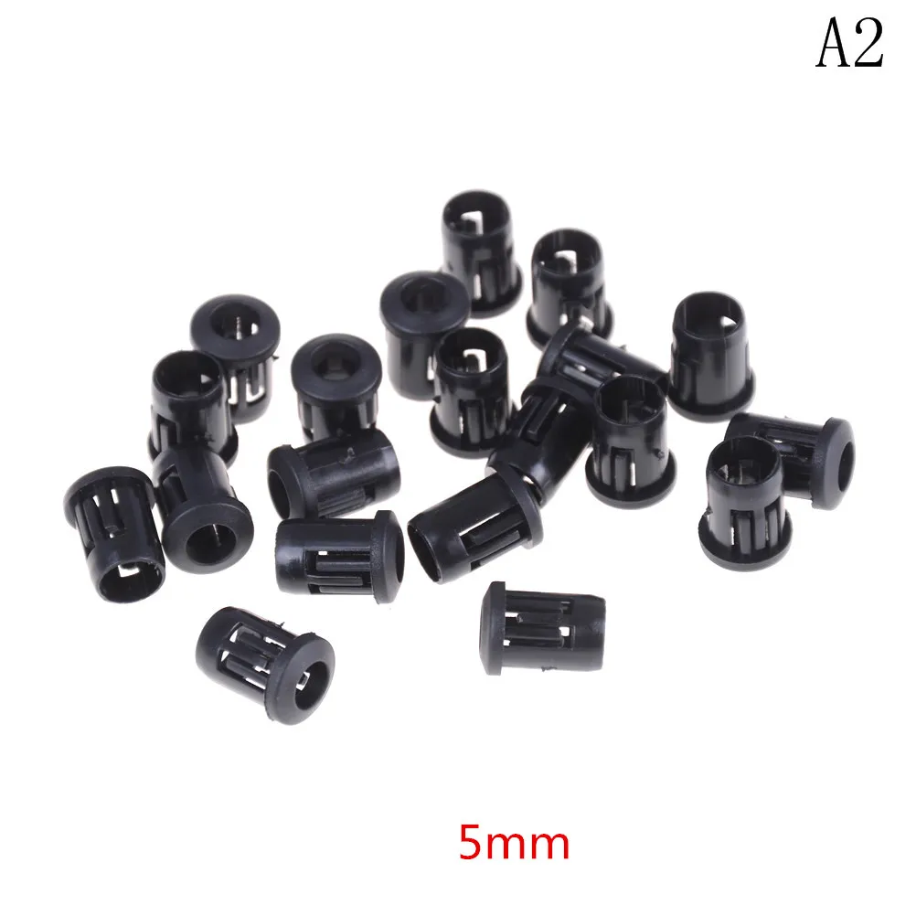 

20pcs Lamp LED Diode Holder Black Clip Bezel Socket Mount Black Plastic 3mm/5mm/8mm/10mm