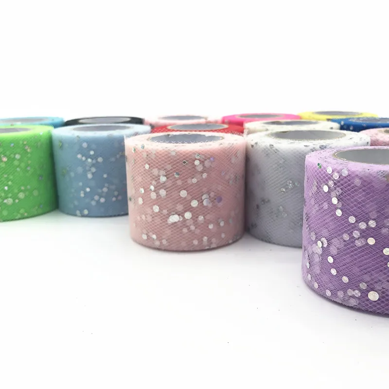 5 см 25 ярдов блестящая фотоорганза катушка Тюлевая ткань пачка свадебное