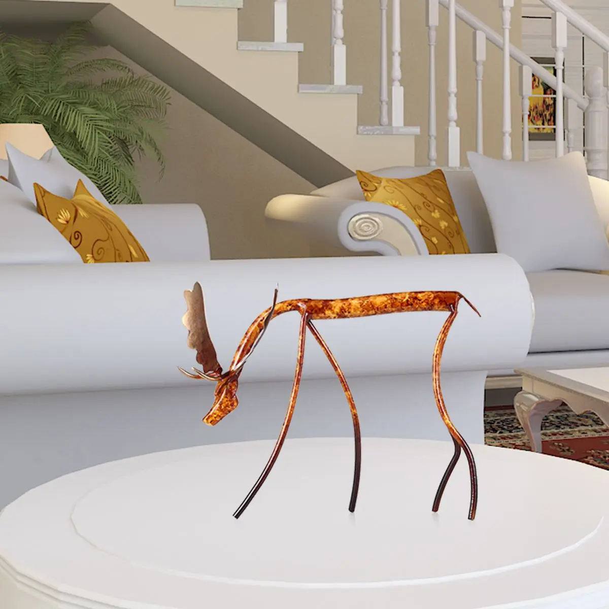 Лук/поднятая голова лося железная скульптура украшение дома ремесла