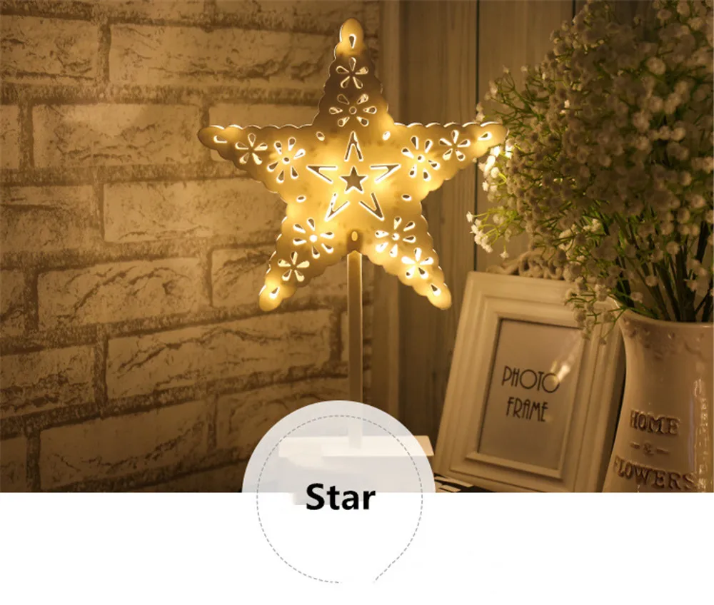 Светодиодный ночной Светильник Рождество Decoracion светильник s для дома Спальня Luces светодиодный Decoracion внутренняя елка лампы на солнечных батареях Фея светильник s