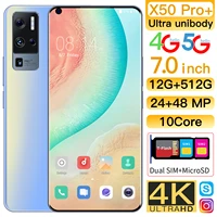 x50 pro global version smartphone 12gb 512gb 7 0 inch mt6889 24mp 48mp mobile phone face id game cpu 10 core 5500mah android 10