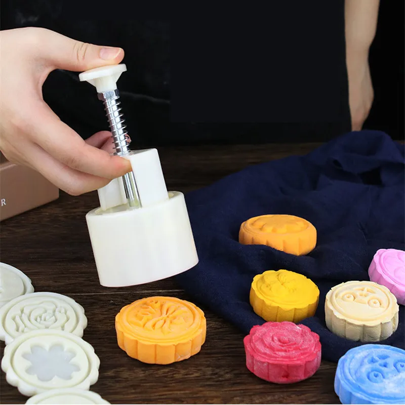 6 шт 3D цветы марки Луны форма для украшения торта баррель круглая лунного пряника