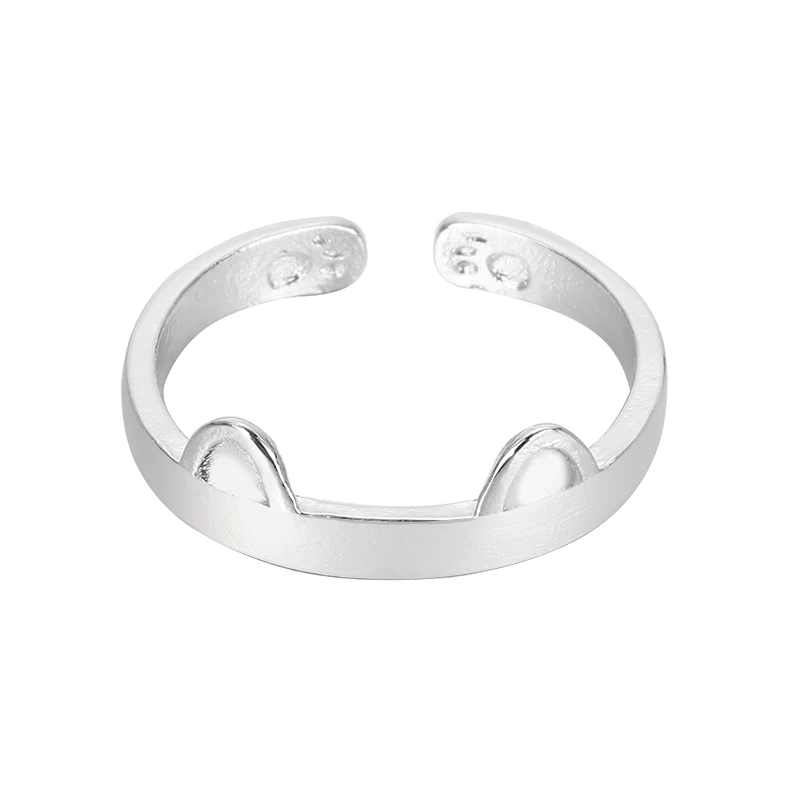 Кольцо с кошачьими ушками женское регулируемое романтическое открытое