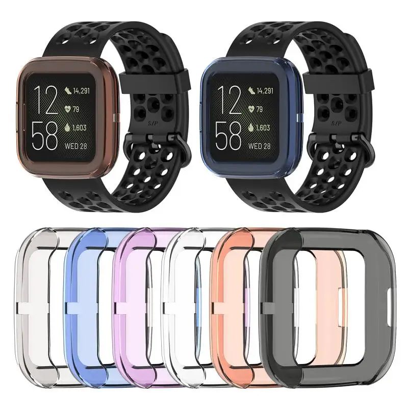 Ультра-тонкий мягкий ТПУ защитный чехол для Fitbit Versa 2 Band, прозрачная защитная оболочка, Смарт-часы, браслет, защита экрана