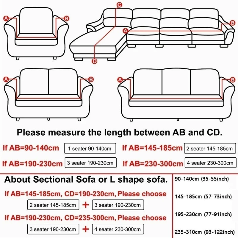 

Stretch Slipcovers Sectional Elastic Stretch Sofa Cover for Living Room Couch Cover L shape Armchair Cover Single/Two/Three seat