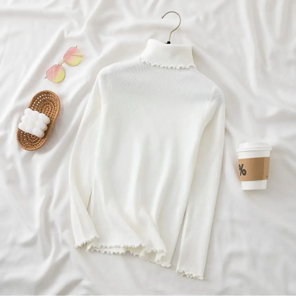 

Thick High-neck Bottoming Shirt With Knitted Sweater Winter Sweater Thick Knitted Pull Turtleneck Autumn Top Pullover Women K3E6