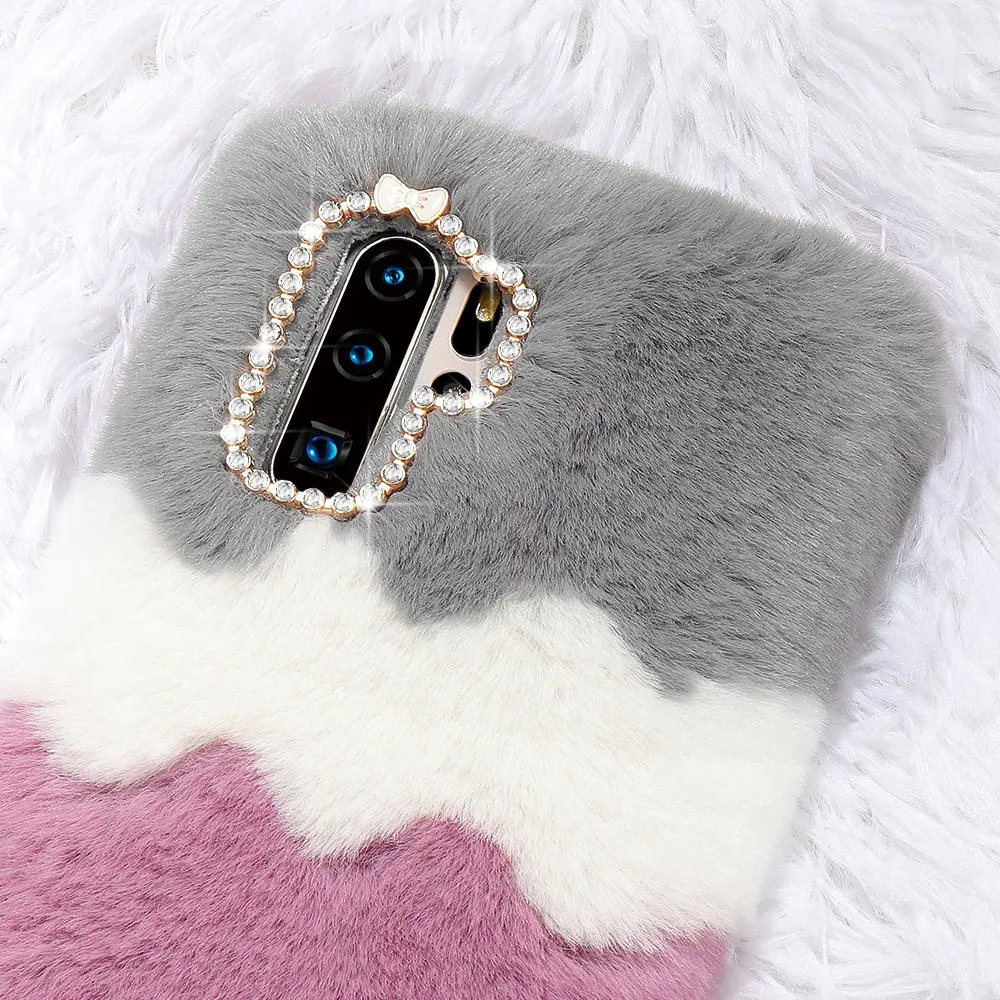 Модный мягкий чехол из ТПУ с плюшевым кроликом и мехом для Huawei Mate 20 P10 P20 P30 Lite Pro
