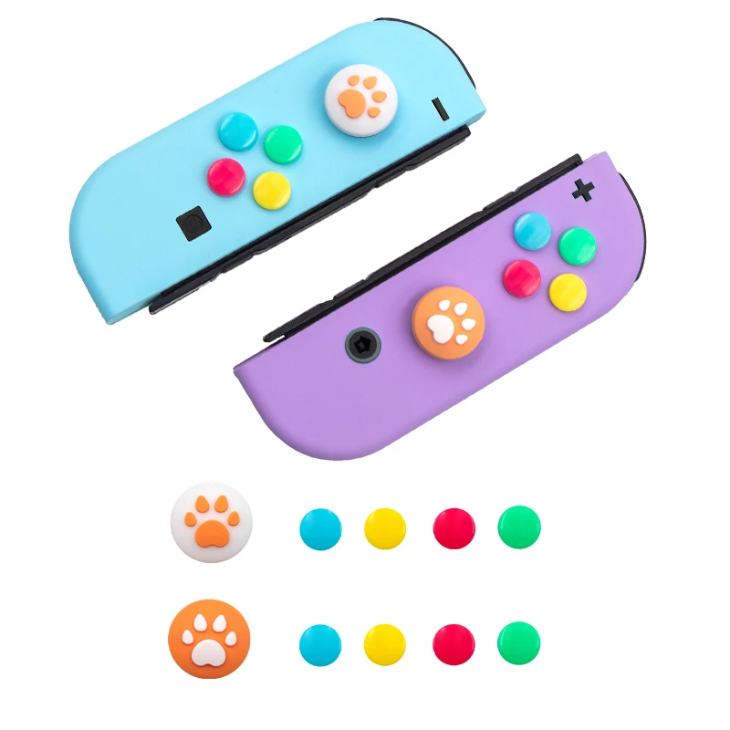 Стикер на чехол с милыми кошачьими лапками для джойстика Nintendo Switch Joy Con кнопкой +