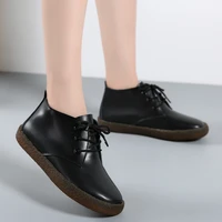 high top leather womens shoes large size 35 43 2020summer new retro punk boots non slip comfortable flat shoes botas mujer
