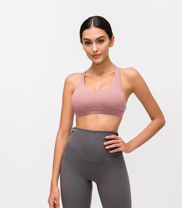 Бесшовный Gymwear спортивный бюстгальтер с мягкой спинкой для йоги, укороченный топ, профессиональная тренировка, бегущий бюстгалтер, ударопрочный