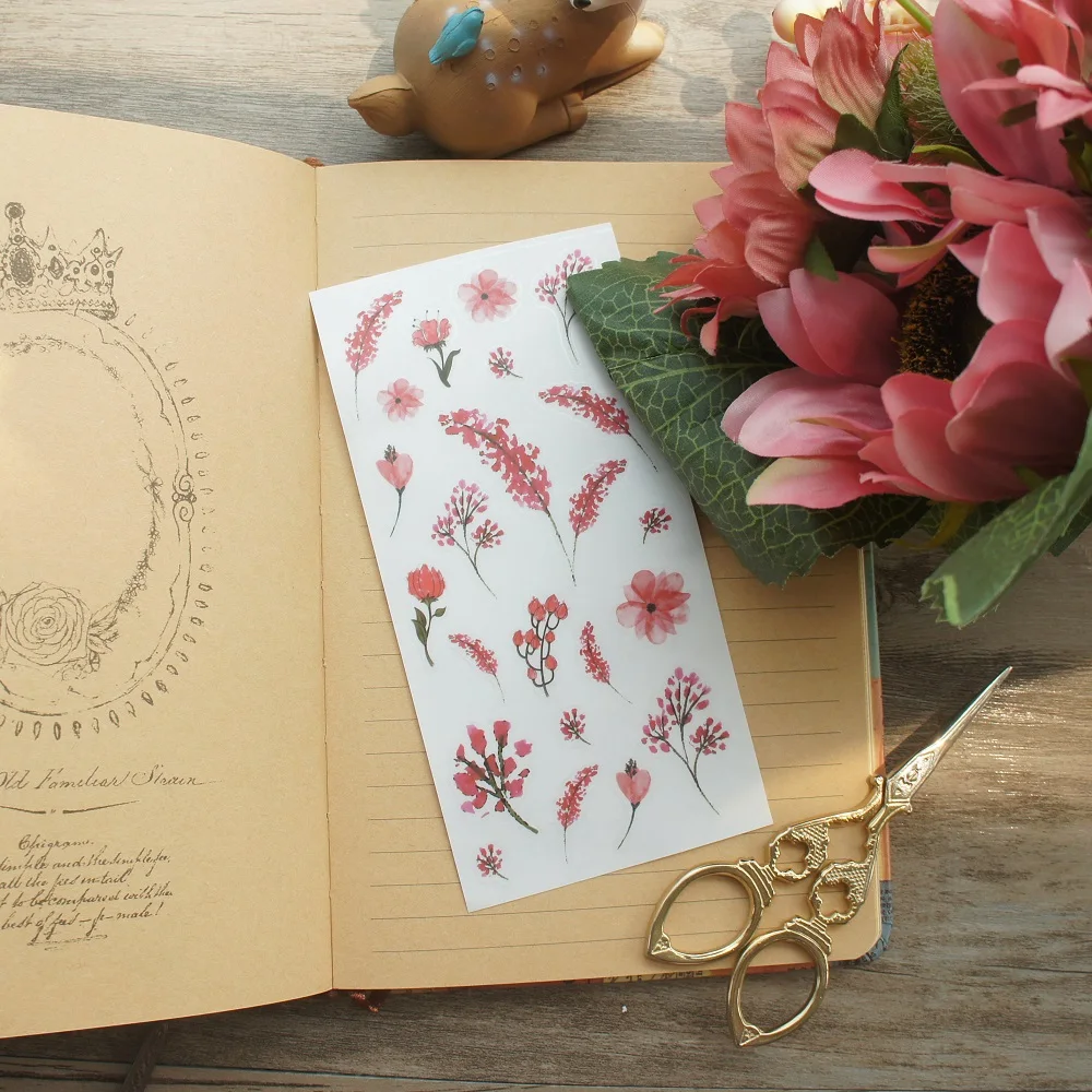 1 лист наклейка в виде весенних ветвей и цветов подарок|Наклейки| |