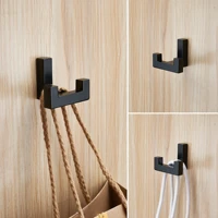 sarihosy wall hook coat hook 5 pcs black matt double hooks for entryway kitchen bathroom heavy duty hook bathroom accessories