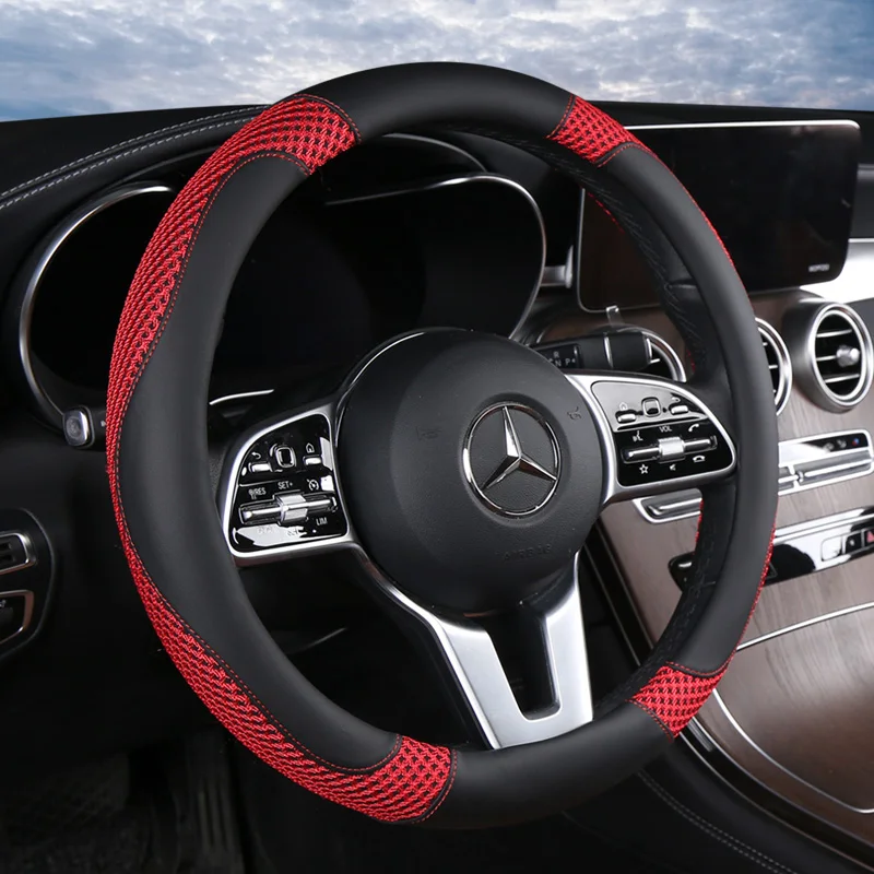 

Soft Braid on Car Steering Wheel Cover For 37 - 38 CM 14.5"-15" Anti-slip Inner Ring M Size Steering-Wheel Car Styling Carpet