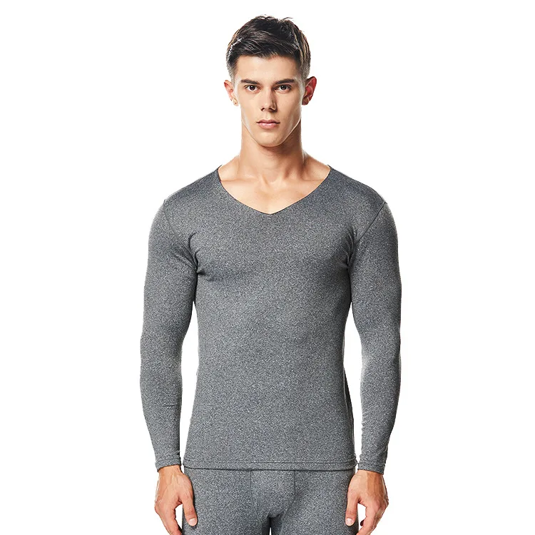 

thermal underwear men 2019 Autumn winter new velvet heating fiber bottoming warm shirt+pants 2 pieces set long johns suits