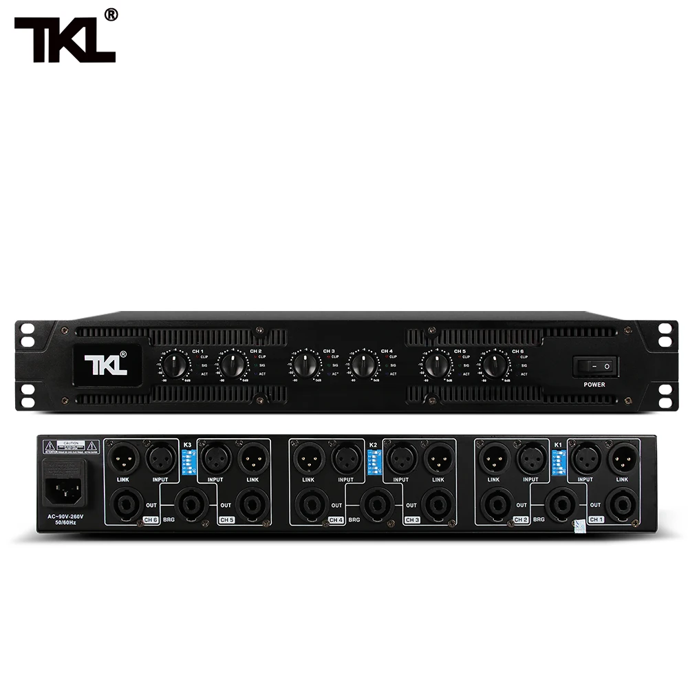 Усилитель мощности TKL 6*450 Вт 8 Ом L60 6 канальный профессиональные усилители DJ для