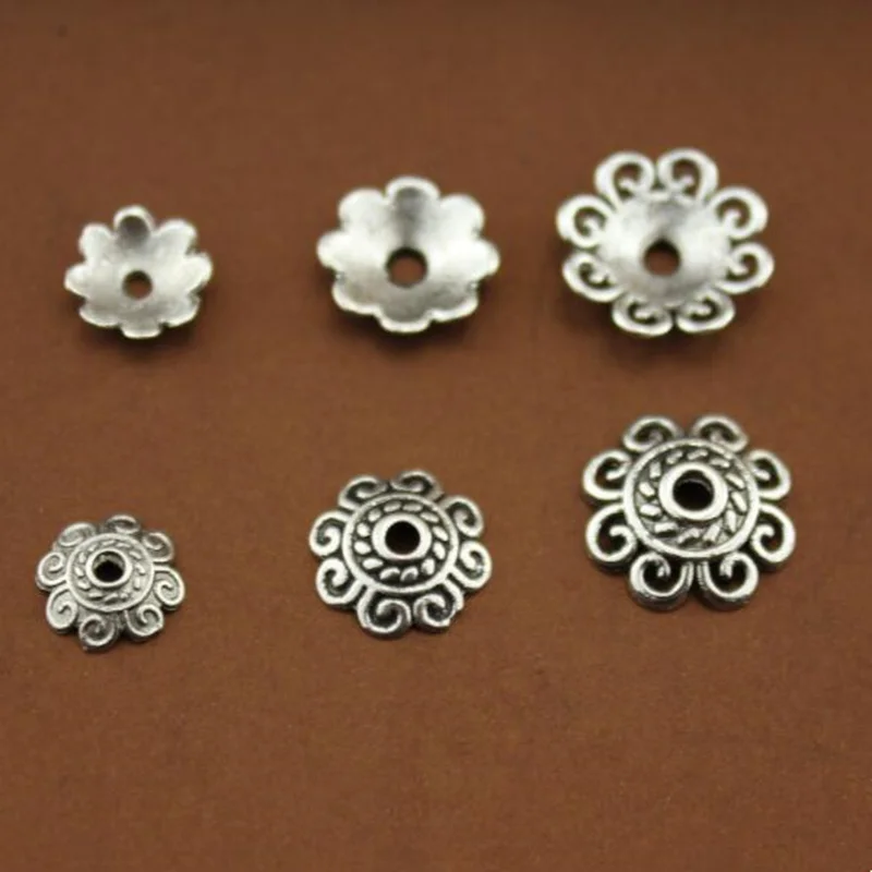 

50pcs/lot 8/10/12mm Spacer Flower End Cups Spacer Beads Caps Charms Bead For DIY Jewelry Making Findings