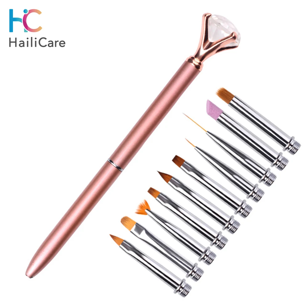 10 шт. сменные насадки УФ гель для ногтей набор кистей рисования цветов кутикулы