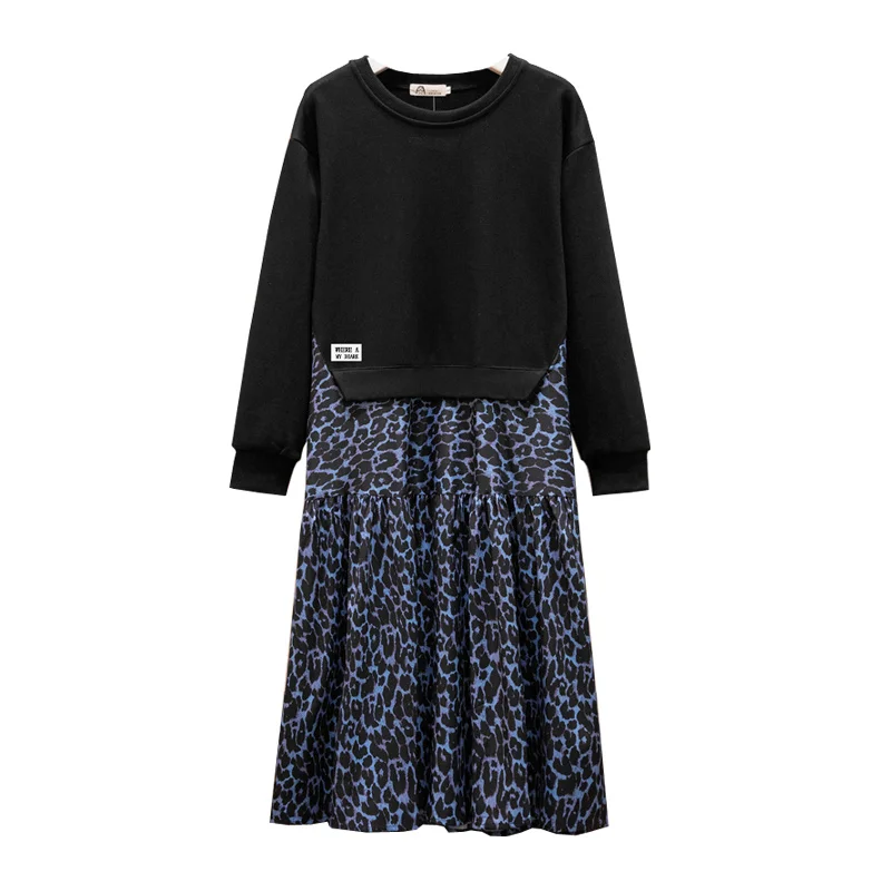 Платье большого размера для ленивых скрывающее живот юбка трапециевидной формы