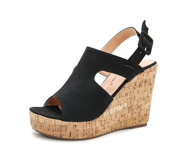 Женская обувь Новинка Модные удобные босоножки на платформе с каблуком и мягкой