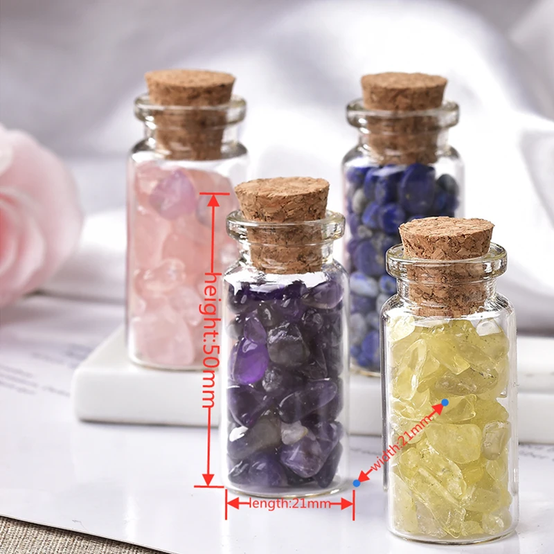 1Box-packed с натуральными кристаллами гравия образца стеклянная бутылка