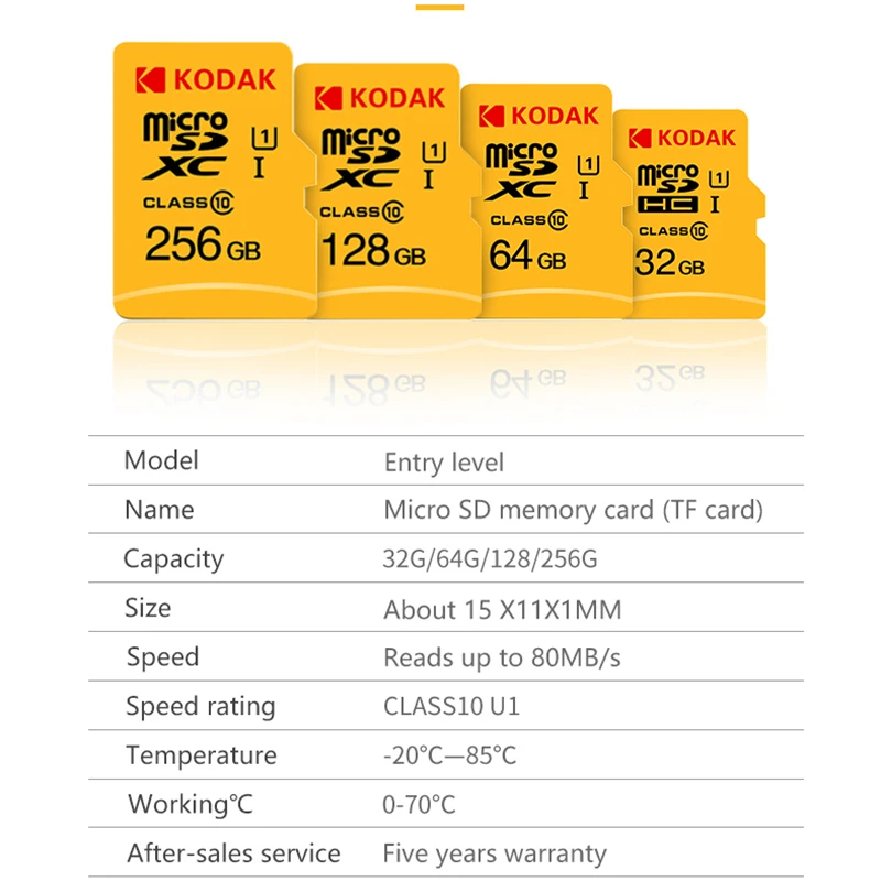 Карта памяти KODAK U1 Micro SD высокоскоростная карта sd класс 10 128 ГБ 32 16 TF/SD | Компьютеры и