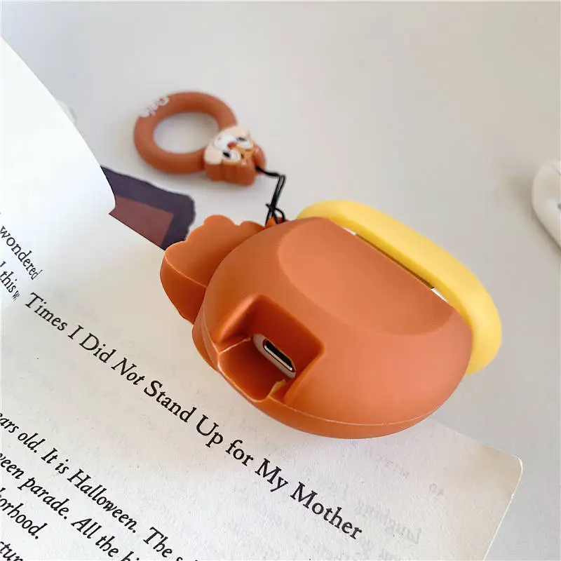 Для Apple AirPods чехол 3D стильная футболка с изображением персонажей видеоигр забавные чип и Дейл Белочка кедровые орехи Беспроводной Наушники Earpods чехол для Airpods 2