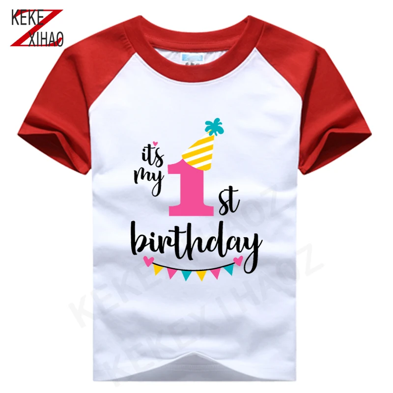 

Summer Happy Birthday Number 1~3th Unisex Kids T-shirts Birthday Christmas boy's t shirt cotton t-shirt Baby Girl kid Cloth
