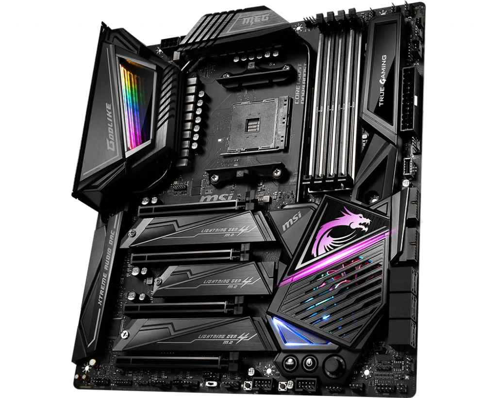 Новый MSI Мег X570 GODLIKE AMD Ryzen™Разъем AM4 поддерживает Память DDR4 до 5000 +(OC) МГц PCIe 4 0 с M.2 USB
