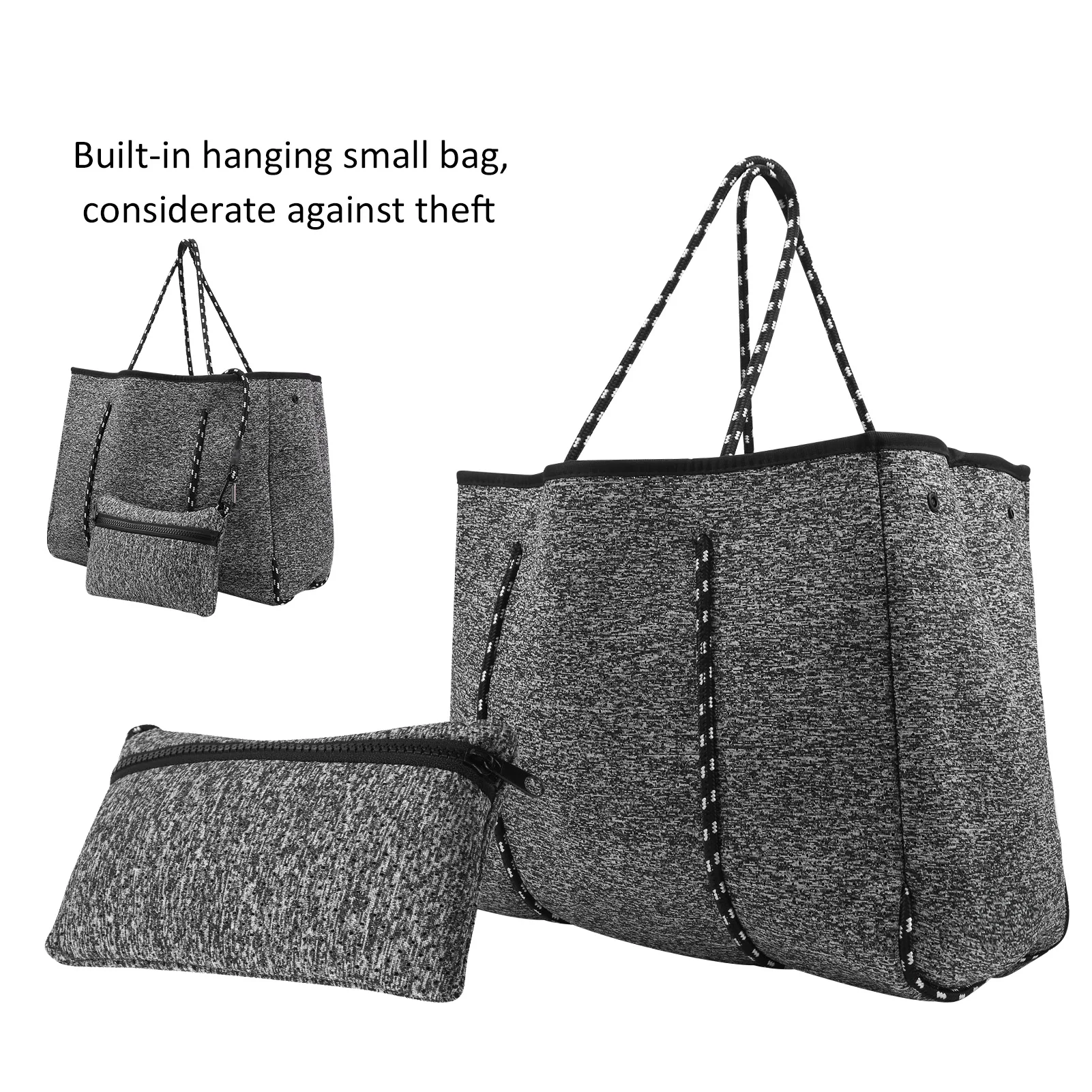 New Outdoor Beach Bag Breathable Neoprene Beach Bag Large Capacity Casual Mommy Hand Strap Shopping Bag