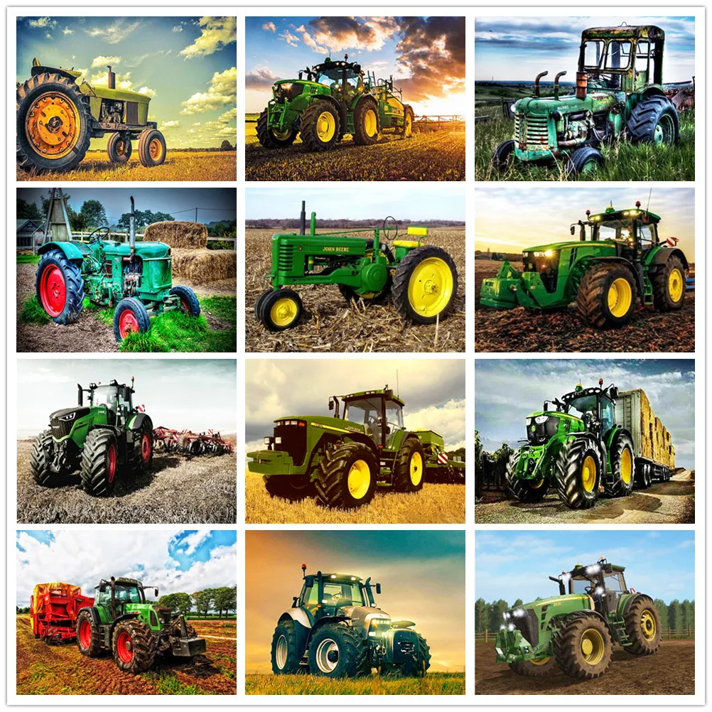 

5D Diy Diamond Painting Kits for Adult Trucks Tractors Cars Full Round Square Drill Diamond Embroidery Mosaic Home Decor