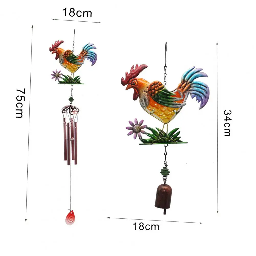 

50% Hot Sales!!! Wind Chimes Decorative Hanging Pendant Glass Cock Shape Windchimes Bell for Decorating