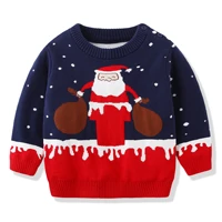 boys christmas knitted sweater kids cartoon santa cardigan winter 100 cotton warm knitting pullovers for new year baby boys top