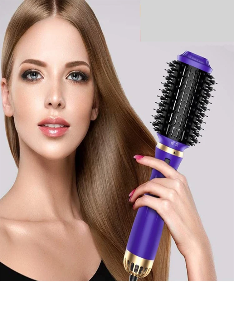 

Straightener Fan Replaceable Comb One Step Electric Ion Blow Dryer Brush Hair Dryer Hot Air Brush Rotating Round Brush