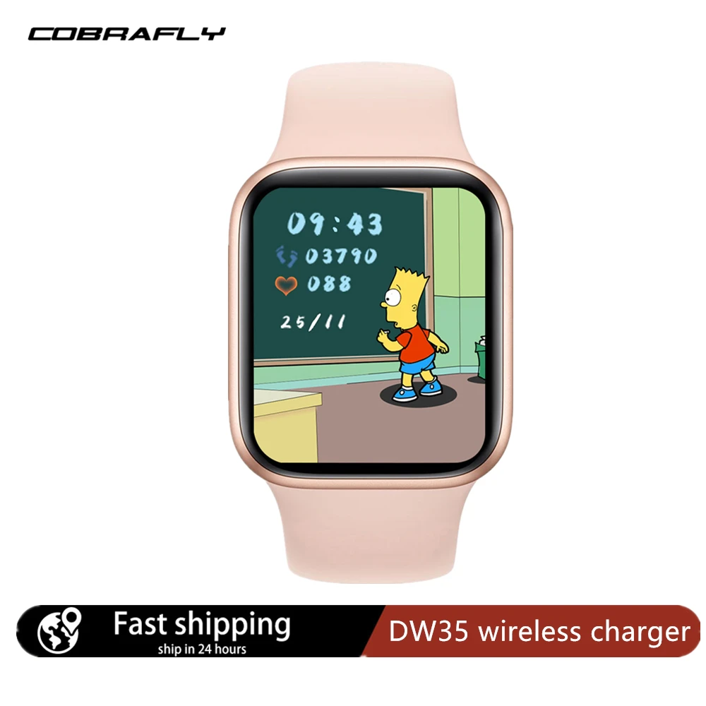 Смарт часы Cobrafly IWO DW35 1 75 дюймов экран 44 мм Bluetooth Вызов Беспроводное зарядное