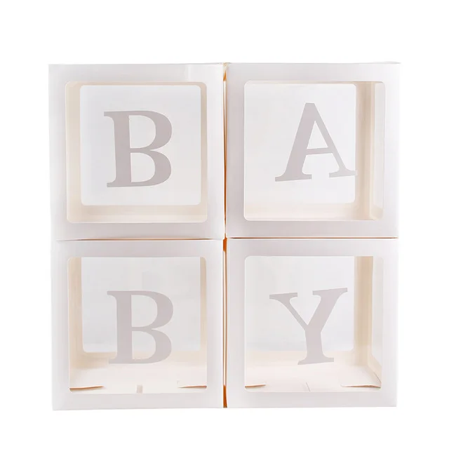 baby box Золотая коробка, прозрачная, с именем, возраст, коробка для девочек и мальчиков, для детского душа, украшения для ребенка 1, 1, 1, 1, для дня рождения, Декор, подарок, принадлежности для детского душа - Цвет: baby box