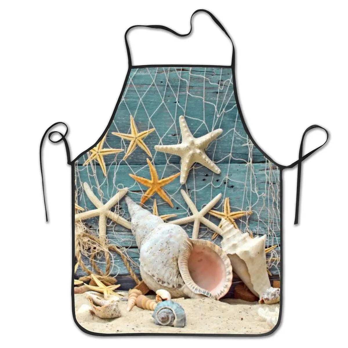 Морской пляж Морская звезда Регулируемый слюнявчик фартук можно стирать в