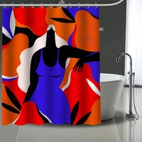 custom shower curtains art woman color stitching painting curtain bathroom waterproof polyester curtains for bathroom with hook