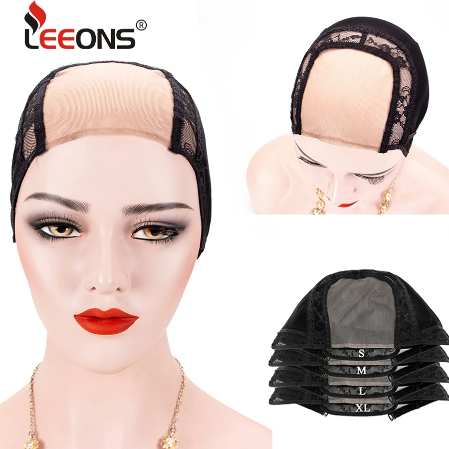 

Leeons Wig Cap With Lace Wig Caps For Making Wigs With Adjustable Straps Glueless Wig Weaving Caps Hairnets With Lace 1Pcs