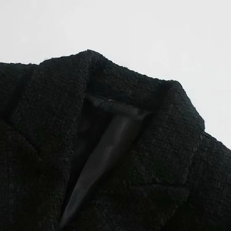 

Black Double Breasted Cropped Blazer Women 2020 Fashion Women Blazer Long Sleeve Office Lady Business Coat Female Retro Tops