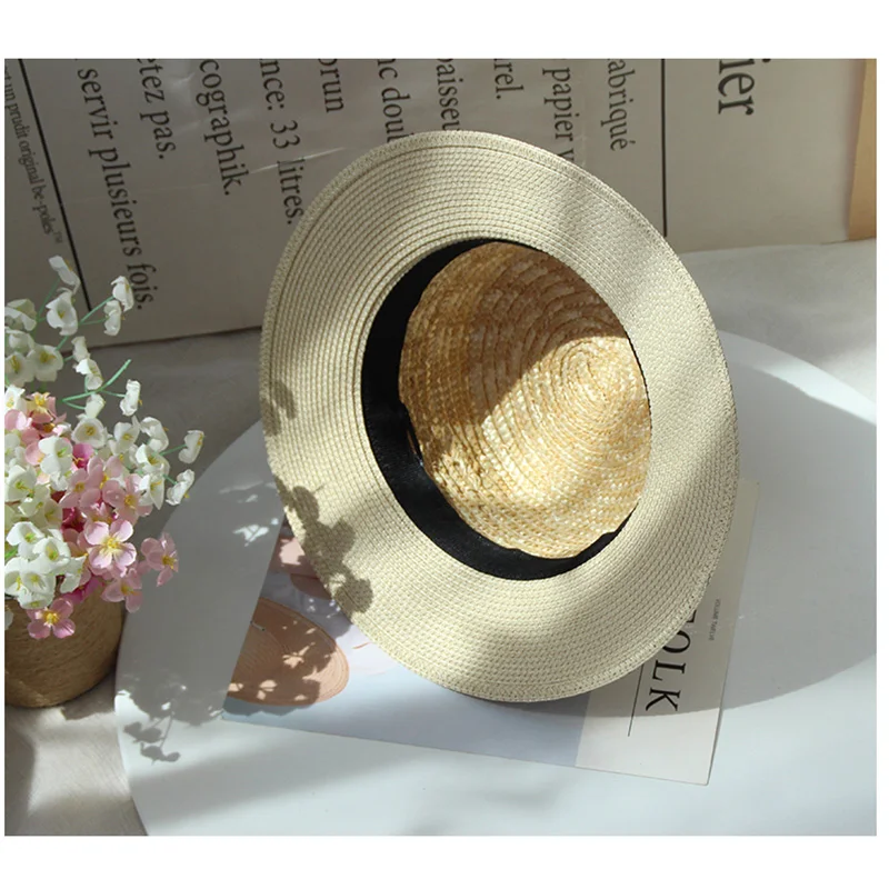 Высокое качество соломенные шляпы для женщин канотье шапки Стразы буквы с