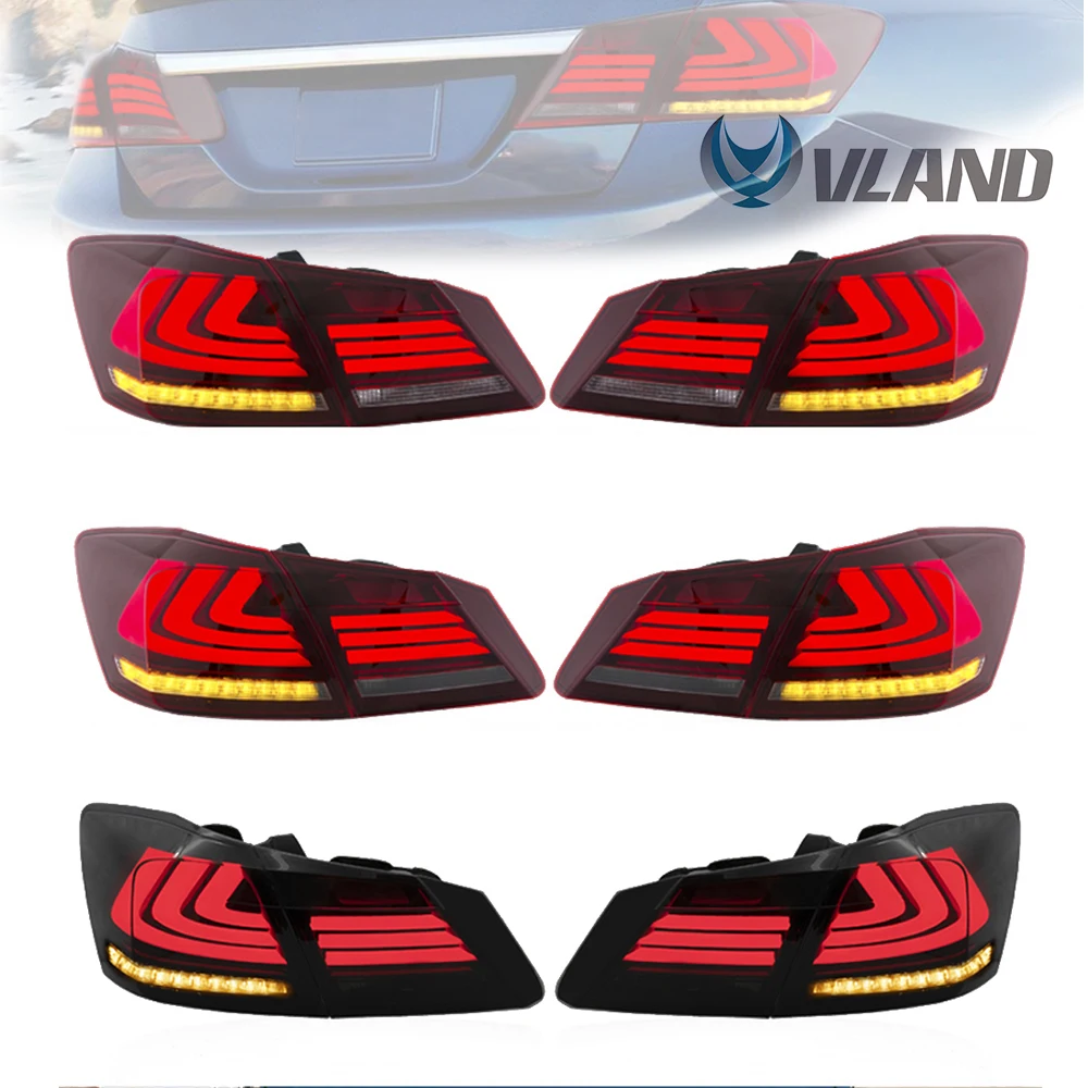 

Задний светодиодный фонарь VLAND в сборе для Honda Accord 2013, 2014, 2015, светодиодный задний фонарь с обрасветильник светом, поворотный сигнал, светильн...
