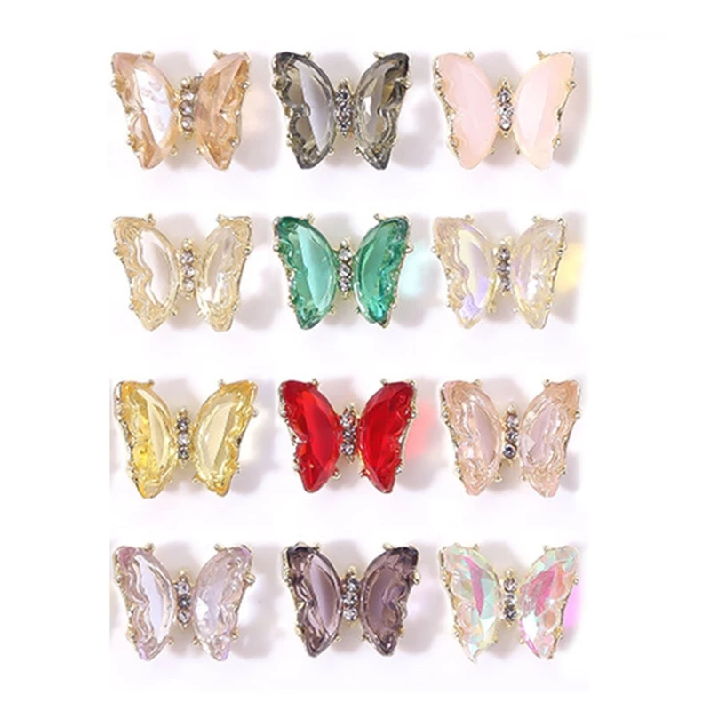 Nail Rhinestones Crystals Gems Shiny Butterfly Glass Jewels DIY Crafts Supplies Decorations for Clothes Shoes Phones